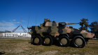 The Rheinmetall Boxer CRV at Parliament House in Canberra in 2017.