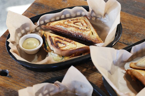 Booln Booln serves jaffles with fillings like kangaroo and lemon myrtle chicken.