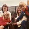 Kate Halfpenny (front) with her siblings (from left) Louise, Jane and Craig.