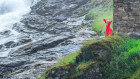 Huldra the Seducer makes a brief and surprising appearance next to the mighty  Kjosfossen waterfall.