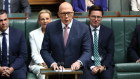 Dutton delivers his budget reply speech in the House of Representatives.