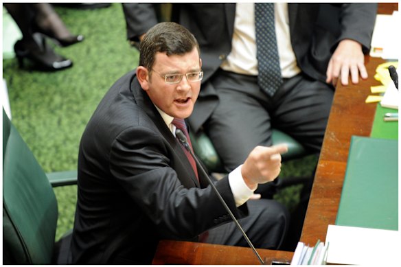October 2011: Getting heated as opposition leader in Victorian parliament.
