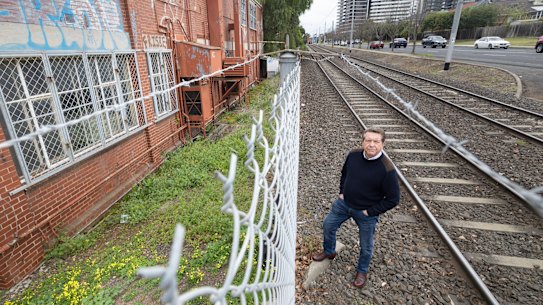 Former Maribyrnong mayor and long-time councillor Michael Clarke outside the disused Defence site.