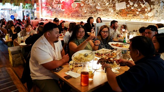 The special entertainment zone would apply around Parramatta’s Church Street, where restaurants like Frankie B’s operate.