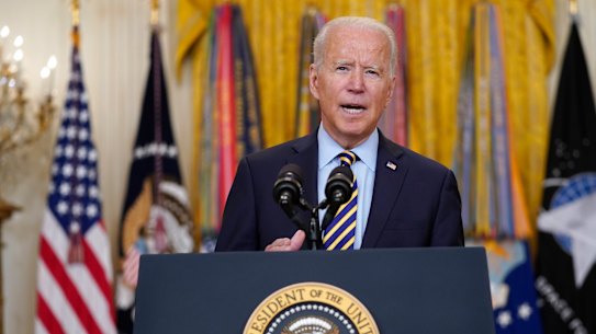President Joe Biden speaks about the American troop withdrawal from Afghanistan.