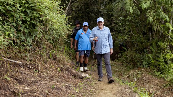 Prime Minister Anthony Albanese and his PNG counterpart, James Marape, walk the Kokoda Track. 