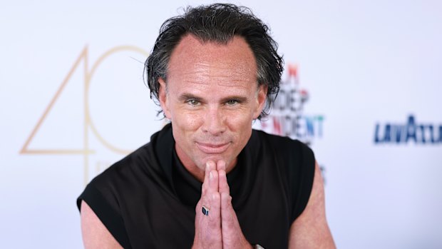 Walton Goggins style star is on the rise. Sleeveless at the Independent Spirit Awards in February.