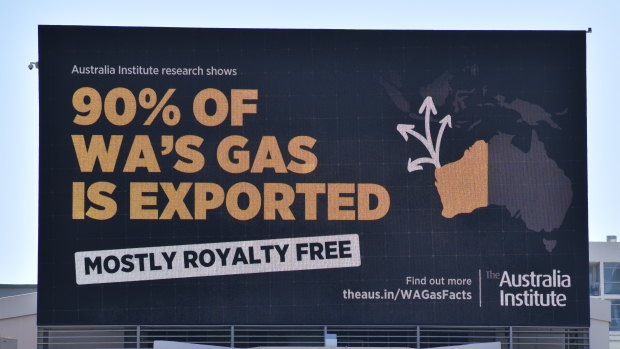 The Australia Institute has taken to using a Perth billboard to voice its view.