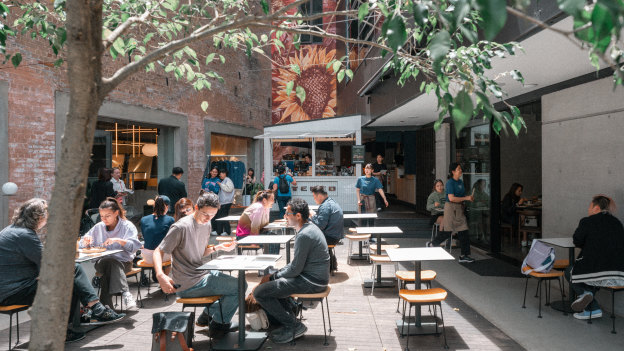 Tento, in a Surry Hills courtyard, has its own coffee van.