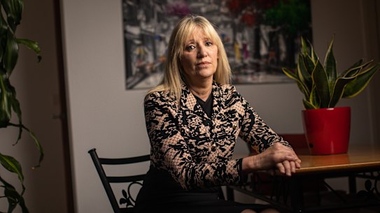 Andrea Holden, partner of Rob Karkut, a building inspector who, under extreme pressure to perform his job, in May this year took his own life.