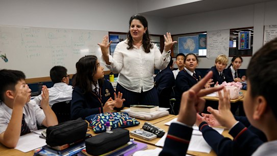 Emilia Crino in an Italian lesson.