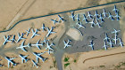 Planes parked at Kingman Airport in Arizona, a former military base which is now used as a plane graveyard.