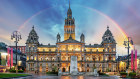 A rainbow frames the Glasgow City Chambers and George Square. It’s a city full of attractions – and surprises.