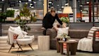 The living room set up that welcomes shoppers to the first K-home store in Box Hill South