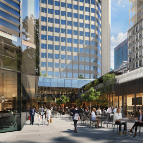 An artist’s impression of the revamped 500 Bourke Street.