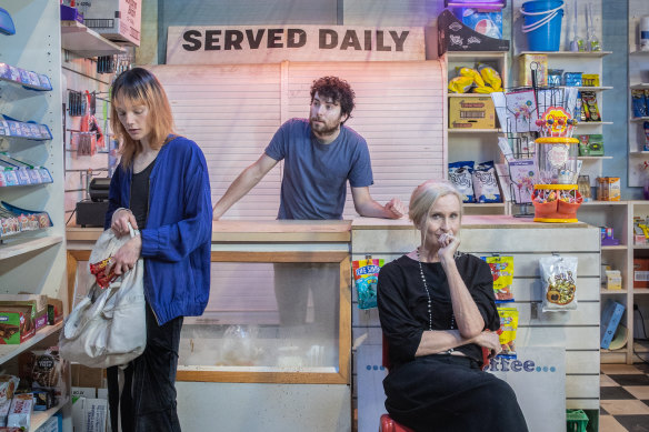 From left, Emily Milledge, Jack Green and Natasha Herbert will have to cope with rebellious audience members in Hour of the Wolf.