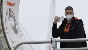 Wests Tigers player Adam Doueihi departs Sydney on Wednesday.