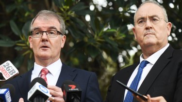 NSW Opposition Leader Michael Daley and Labor's health spokesman Walt Secord announce a health policy. 
