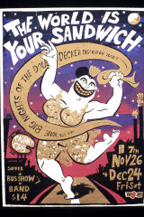 Shows on buses were a feature of the Castanet Club: this poster was for 1982’s The World Is Your Sandwich.