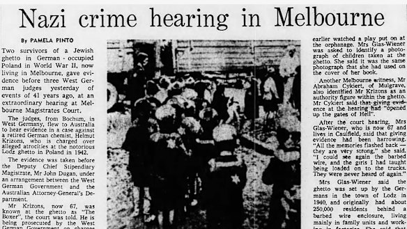 Clipping from The Age published May 24, 1983.