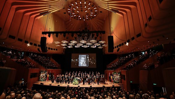 The crowd inside the Opera House.