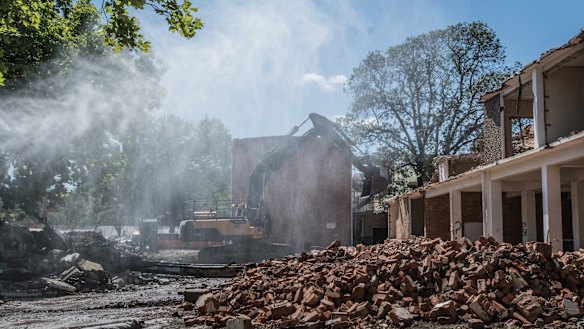 Demolition work on the Northbourne Flats.