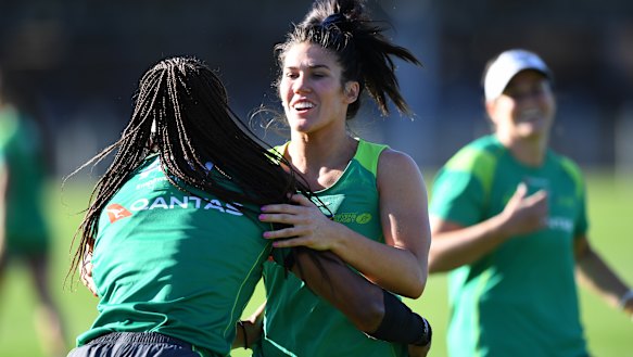 Staying put: Charlotte Caslick has fended off offers from rugby league.