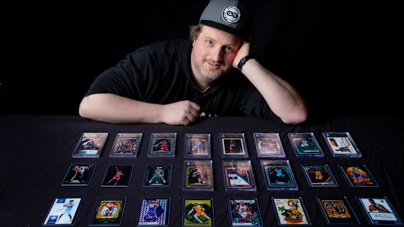 Dale Edmonds at Melbourne's Cherry store with some of its most precious cards.