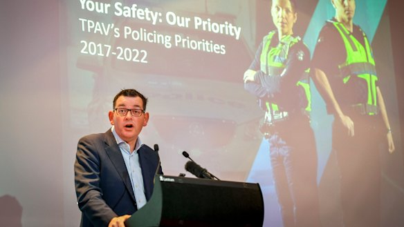 Daniel Andrews at Wednesday's conference.