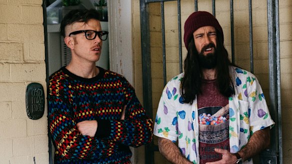 Nick Boshier and Christiaan van Vuuren as "Bondi Hipsters" Dom and Adrian.