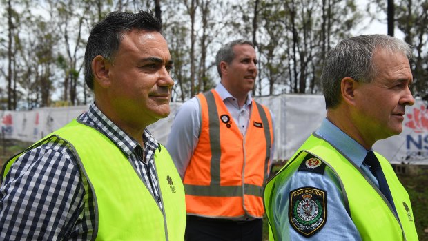 Deputy Premier and Minister responsible for Disaster Recovery John Barilaro, left.