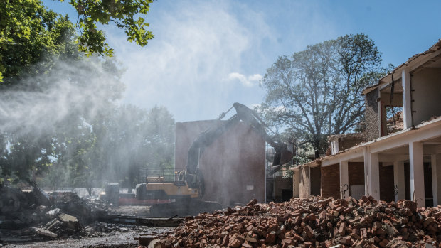 Demolition works have begun on the Northbourne Flats. 