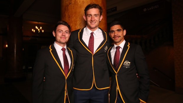 The Lions' All-Australians - Lachie Neale, Harris Andrews and Charlie Cameron.