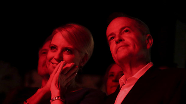 Chloe and Bill Shorten at a launch for Labor's arts policy in Melbourne.