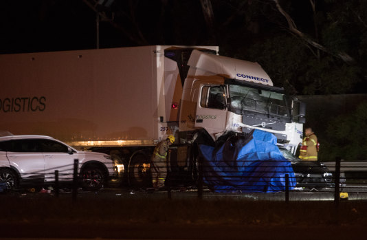 The scene at the crash in Kew that killed four police officers.