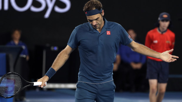 A dejected Roger Federer is out of the Australian Open.