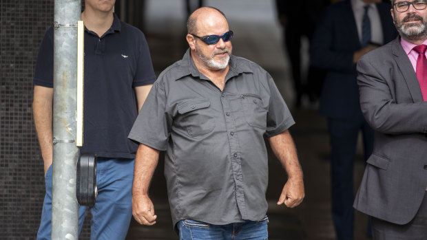 Queensland Rail worker Andre-Shane Moorby arrives at the Supreme Court in Brisbane on Monday.