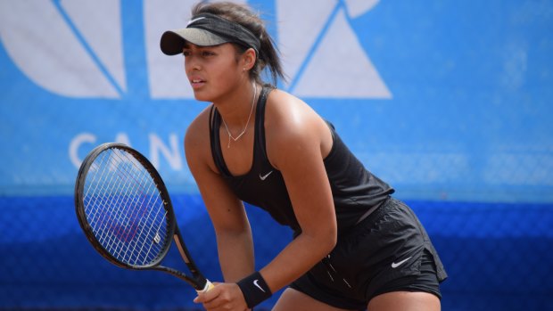 Canberra teenager Annerly Poulos paired with Alison Bai in the Hobart International doubles. 