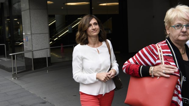 Former Canada Bay councillors Mirjana Cestar and Helen McCaffrey leaving ICAC on Friday.