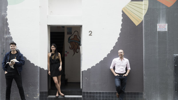 Melanie Perkins co -Founder and CEO at Canva and Cliff Obrecht, COO and Cameron Adams CPO in 2015.