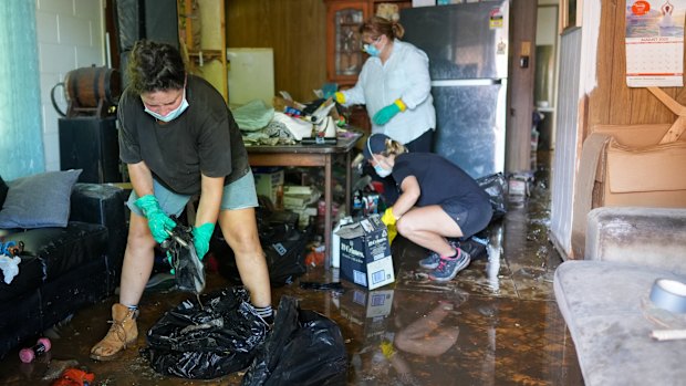 The clean-up of a Queensland home damaged in the aftermath of cyclone Jasper in 2023.