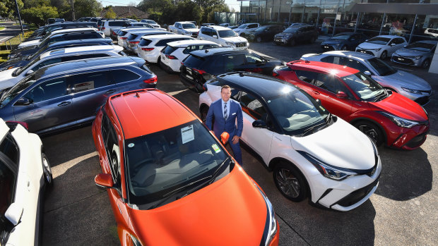 Brett Davies from Nunawading Toyota says  many customers wore gloves and face masks in April.