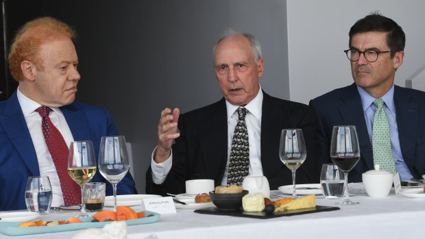 From left: Anthony Pratt, executive chairman, Visy; the Honourable Paul Keating, former prime minister of Australia; John Wylie, founder and principal, Tanarra Group.