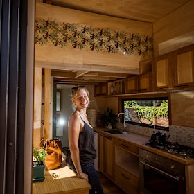 Elle Paton's tiny house has a stowaway bed.