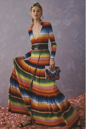 This striped knit shirtdress was criticised for too closely resembling a serape from Saltillo.