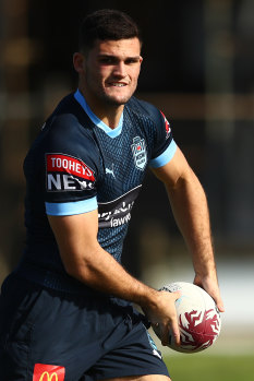 Nathan Cleary at NSW training on Tuesday.