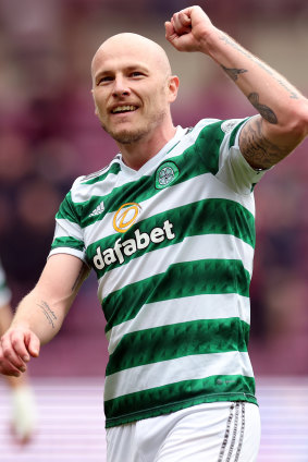 Socceroos star Aaron Mooy at Tynecastle.