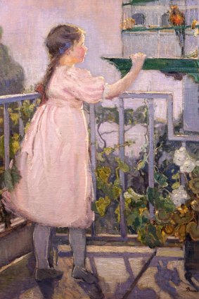 Bessie Davidson, Fillette au perrouquet (Little girl with parrot) 1913 (detail).