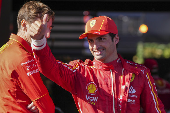 The Ferrari driver was all smiles.