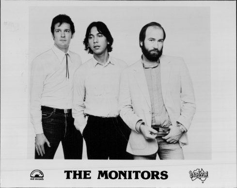 The Monitors: Mark Moffatt, Ricky Fataar (middle), Terry McCarthy, 1982.